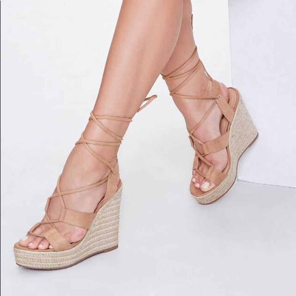 Lace-up Espadrille Wedges size 9